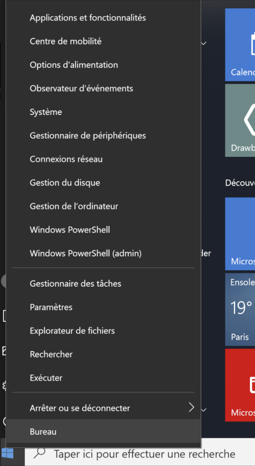 Ouvrir console PowerShell