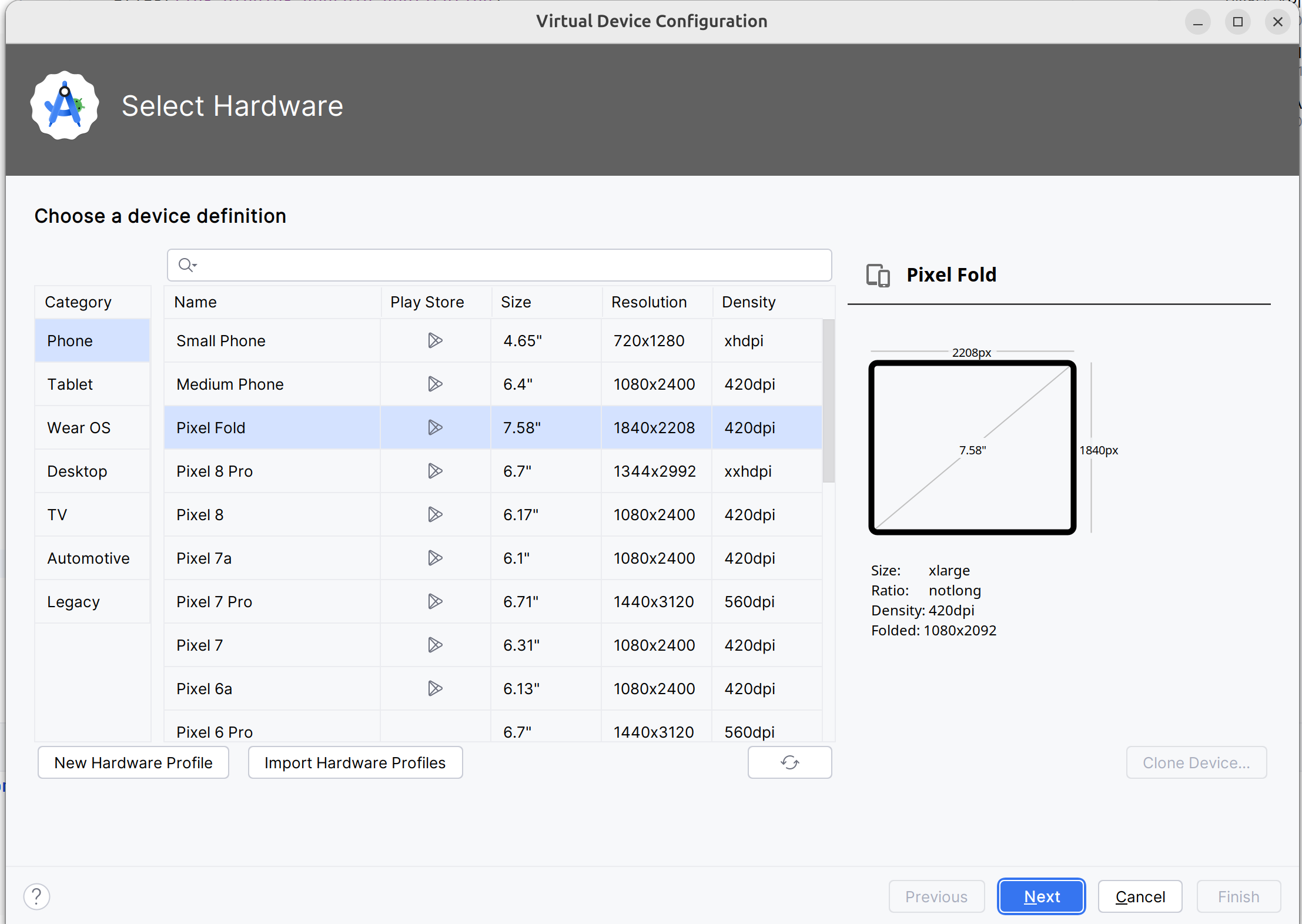 Create virtual device manager